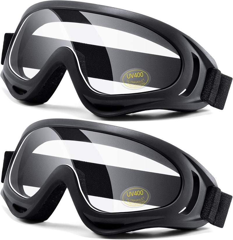 LOEO Motorcycle Goggles 2 Pack - ATV Dustproof Dirt Bike Goggles for Ski Racing Riding, Off Road Waterproof Motocross - Image 1